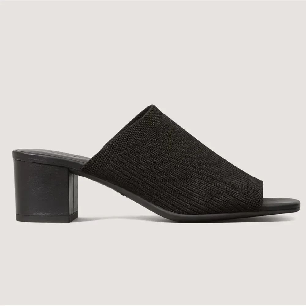 Everlane Glove Mule ReKnit Black Square Toe Block Heel Size 9.5 Sustainable Shoe - Picture 3 of 8